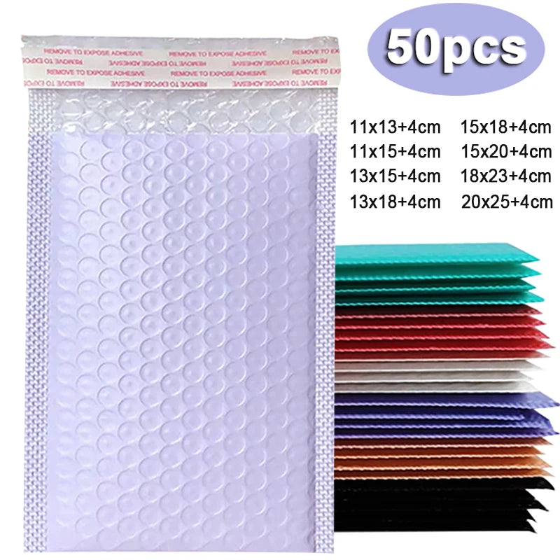 50PCS Bubble Mailers – Purple Padded Shipping Envelopes for Secure, Lightweight & Stylish Packaging