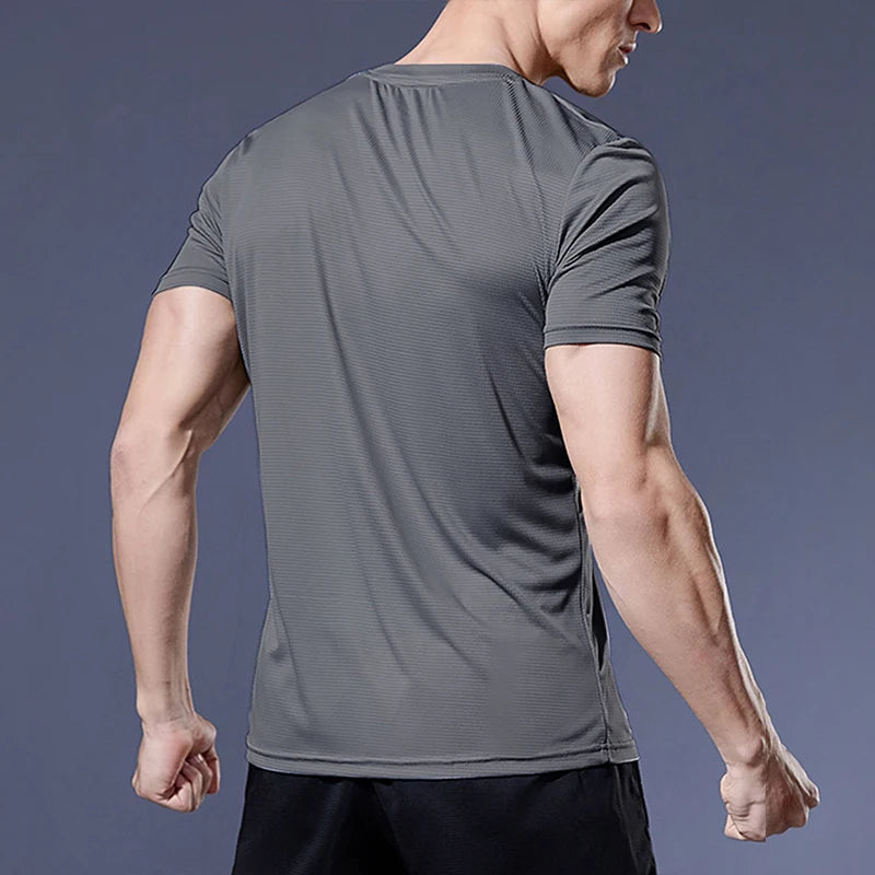 Men’s Lightweight Compression Fitness Quick-Dry Sports T-Shirt Running Gym & Soccer