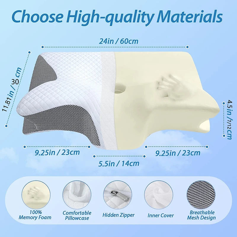 Memory Foam Cervical Pillow – Ergonomic Contour Design for Neck & Shoulder Pain Relief