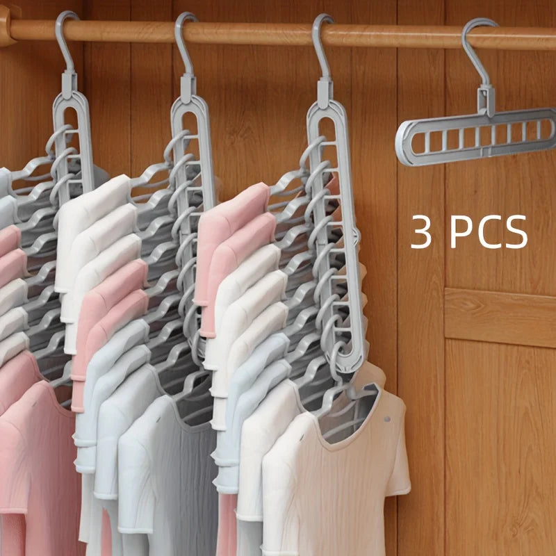 3-in-1 Foldable Hangers Smart Closet Organizer for Home & Dorm Rooms