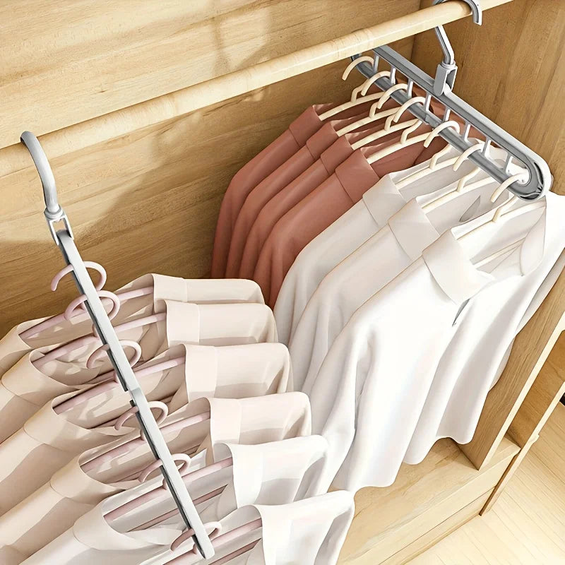 3-in-1 Foldable Hangers Smart Closet Organizer for Home & Dorm Rooms