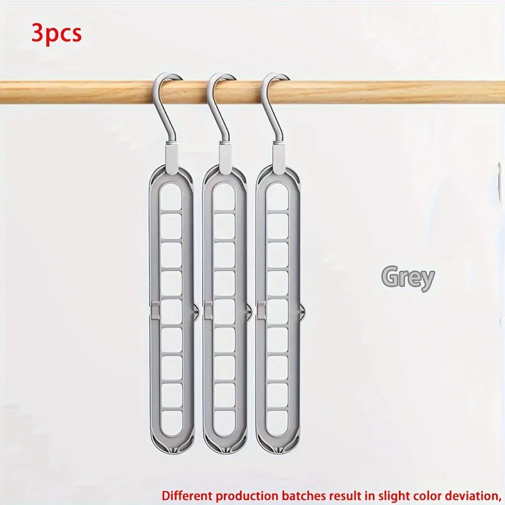 3-in-1 Foldable Hangers Smart Closet Organizer for Home & Dorm Rooms