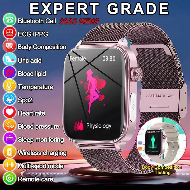 Wellness Smartwatch Blood Pressure Tracker Smart Fitness ECG Sleep Daily Activity Monitor