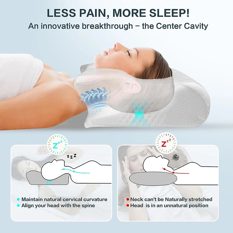 Memory Foam Cervical Pillow – Ergonomic Contour Design for Neck & Shoulder Pain Relief