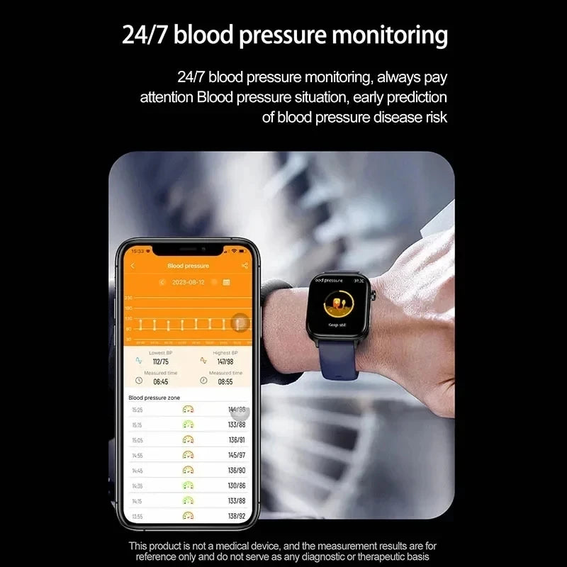 Wellness Smartwatch Blood Pressure Tracker Smart Fitness ECG Sleep Daily Activity Monitor