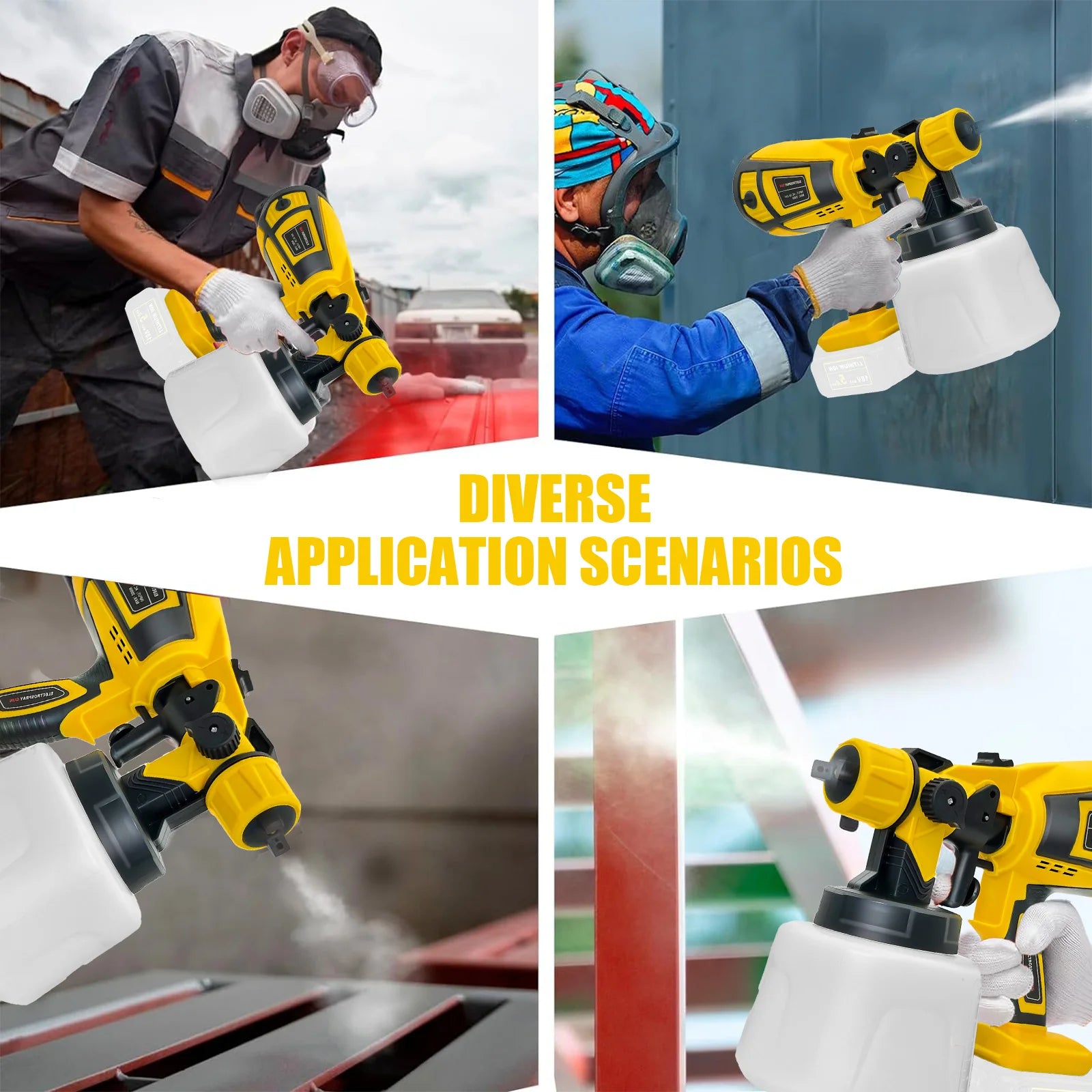 Cordless Paint Sprayer Compatible with DeWalt 18V Batteries Easy DIY Painting for Furniture Walls Cars Outdoor Projects