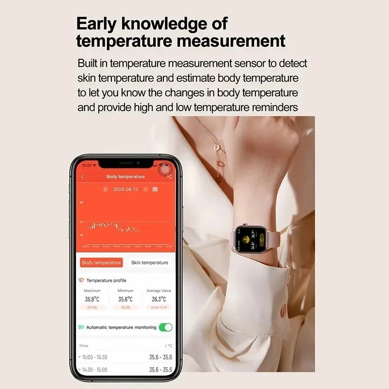 Wellness Smartwatch Blood Pressure Tracker Smart Fitness ECG Sleep Daily Activity Monitor