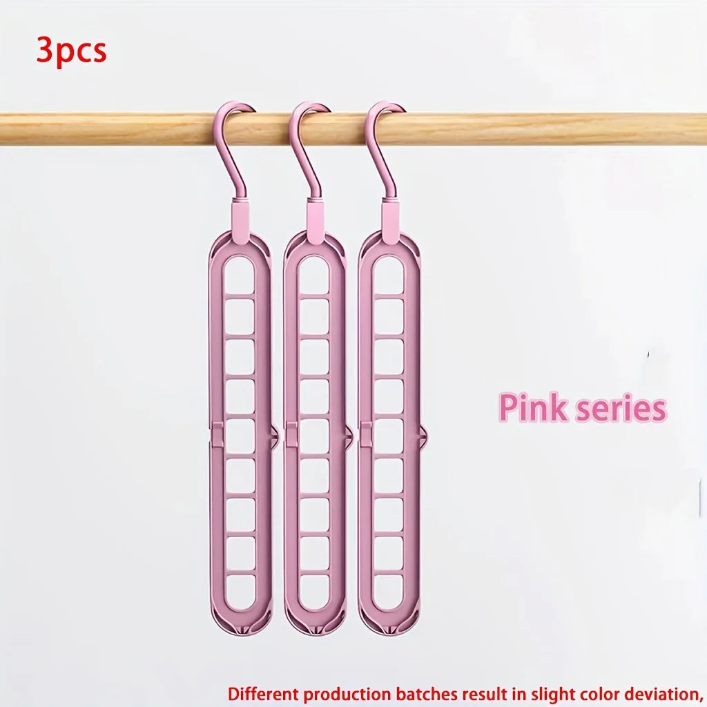 3-in-1 Foldable Hangers Smart Closet Organizer for Home & Dorm Rooms