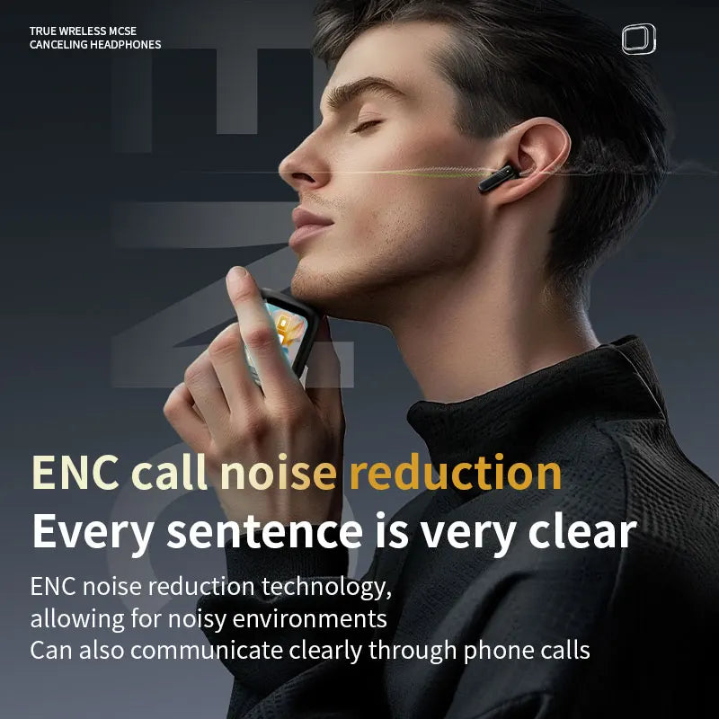 2025 Wireless Earbuds with Smart Touch Screen Case – Noise Cancelling, Long Battery & Crystal-Clear Sound for iOS & Android