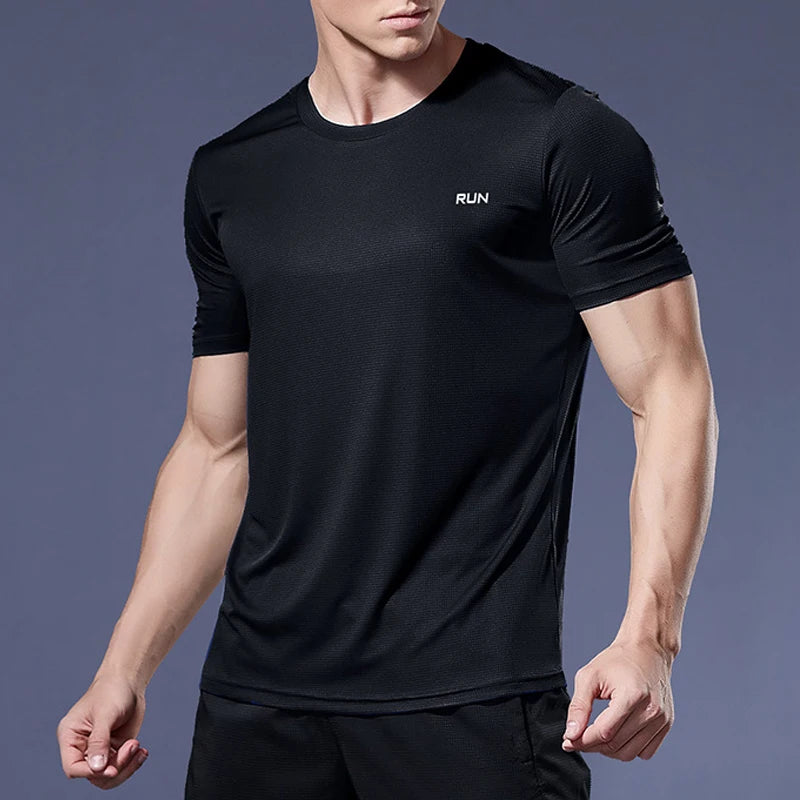 Men’s Lightweight Compression Fitness Quick-Dry Sports T-Shirt Running Gym & Soccer