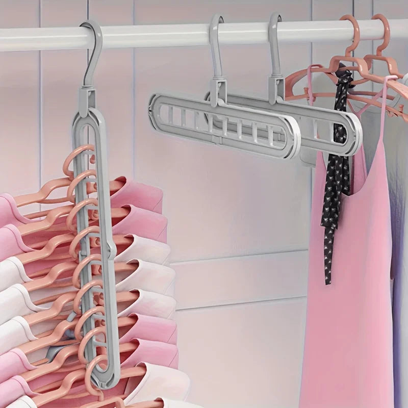 3-in-1 Foldable Hangers Smart Closet Organizer for Home & Dorm Rooms