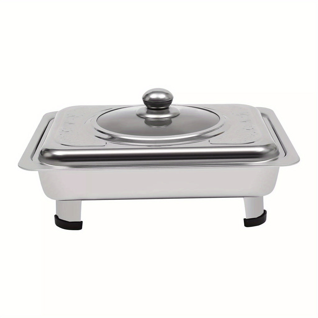 4pcs Stainless Steel Buffet Serving Trays – Keep Food Warm & Stylish for Any Occasion